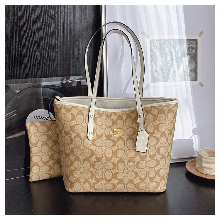 Luxury Designer Women'S One Shoulder Handbag Printed Vintage Paris Fashion Tote Bags Large -Capacity Portable Bag Cluch Bag Purs thumbnail 2