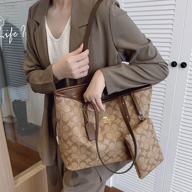 Luxury Designer Women'S One Shoulder Handbag Printed Vintage Paris Fashion Tote Bags Large -Capacity Portable Bag Cluch Bag Purs thumbnail 6