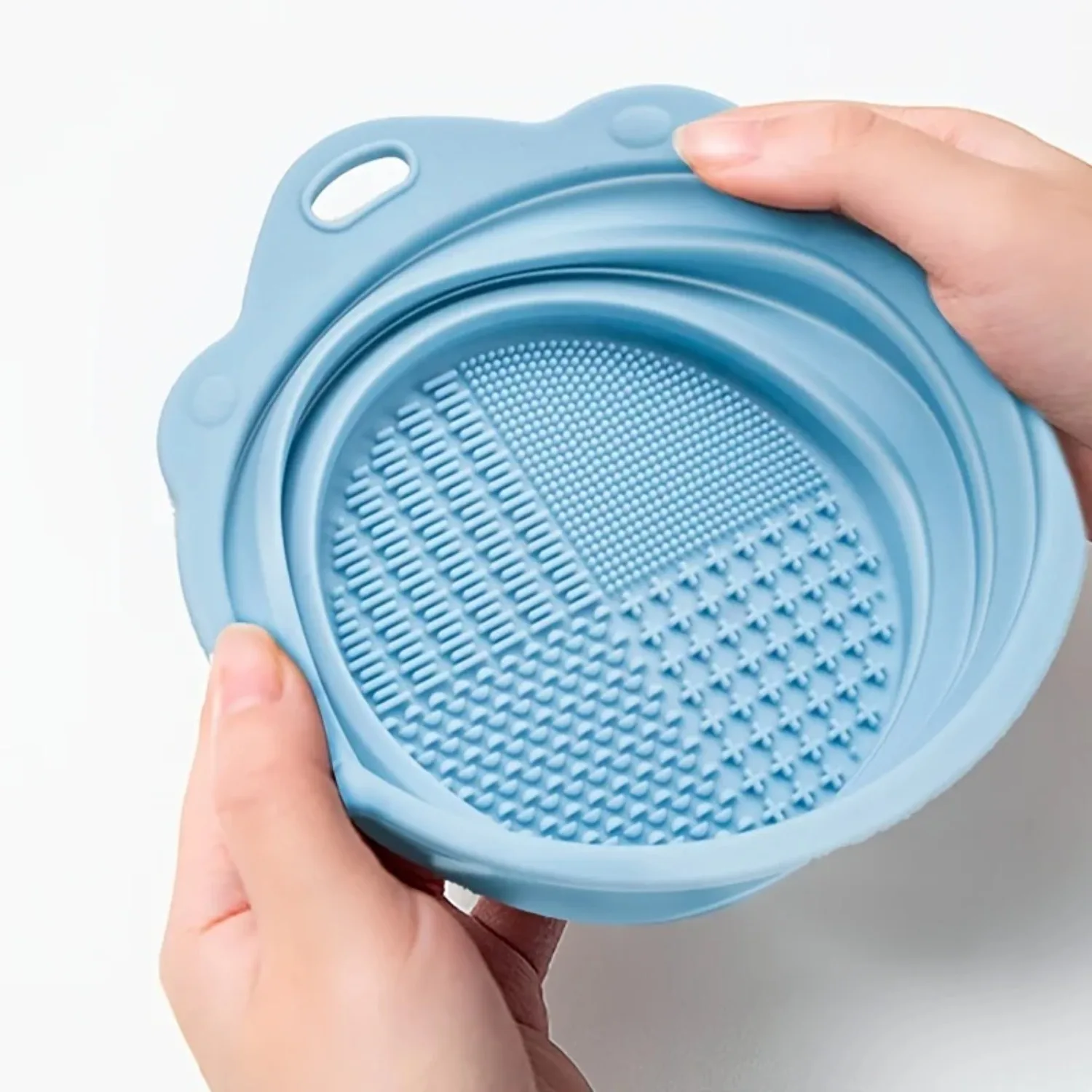 Multi-functional Silicone Makeup Brush Cleaning Bowl Powder Puff Beauty Washing Scrubber Pad with Folding Brush Holder thumbnail 5