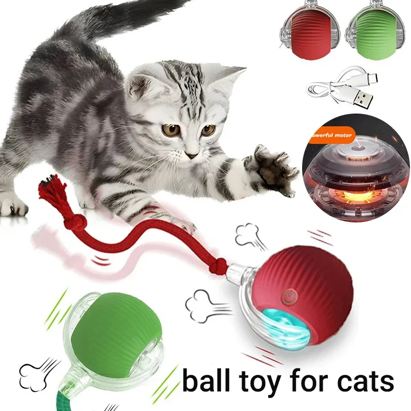 Pet Smart Interactive Ball Rechargeable Cat Ball Smart Kitten Dog Interaction Toy Intelligent Toy Ball Automatic Rolling Cat Toy