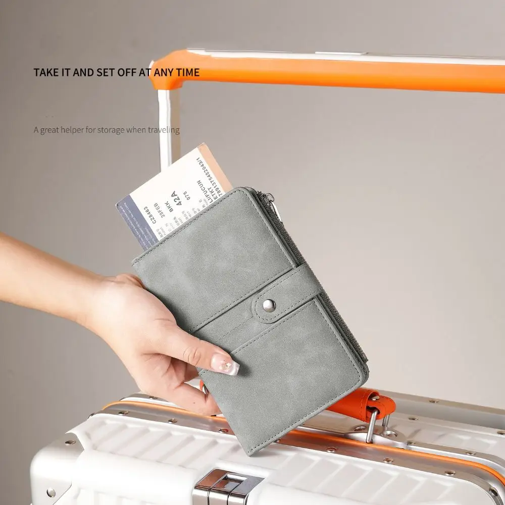 Portable Card Holder PU Passport Bag Purse Passport Cover Travel Wallet Airplane Check-in Card Case Passport Clip Women thumbnail 2