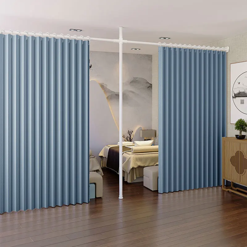 Simple Foldable Partition Curtain, Thick Fabric Room Divider, Living Room Kitchen Partition, Easy Clean thumbnail 3