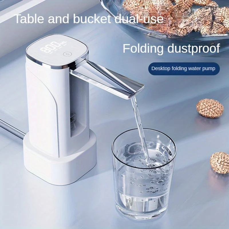 Portable 3-10Gallon Electric Water Bottle Pump Automatic Water Dispenser Pump with Large LED Display USB Charging Water Jug Pump thumbnail 2