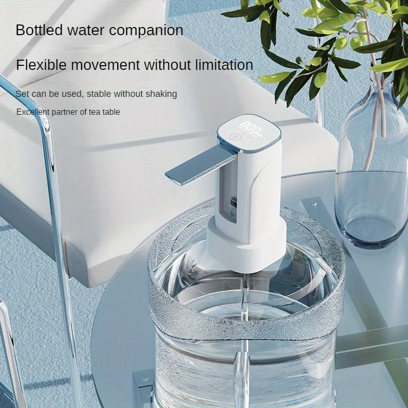 Portable 3-10Gallon Electric Water Bottle Pump Automatic Water Dispenser Pump with Large LED Display USB Charging Water Jug Pump thumbnail 4