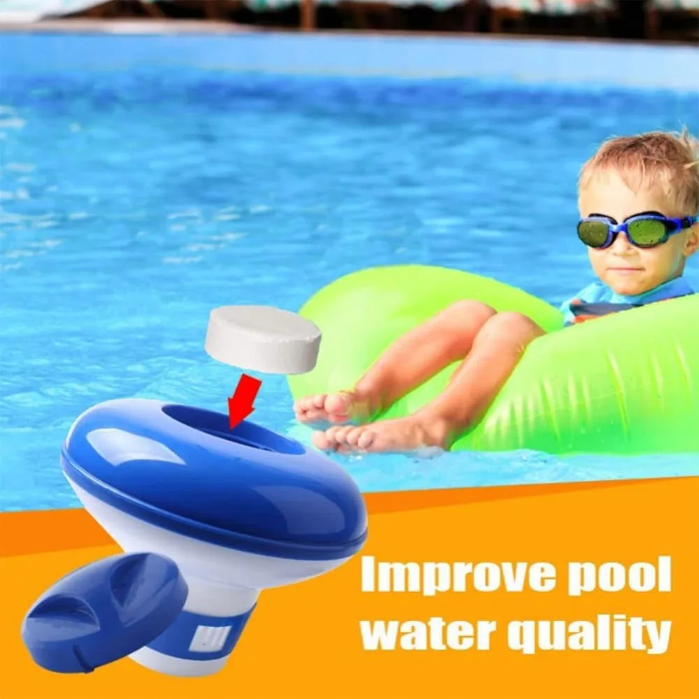 Swimming Pool Float Dispenser, Adjustable Flow Water Purification Float, Automatic Dispensing Box for Bath Disinfection Tablets