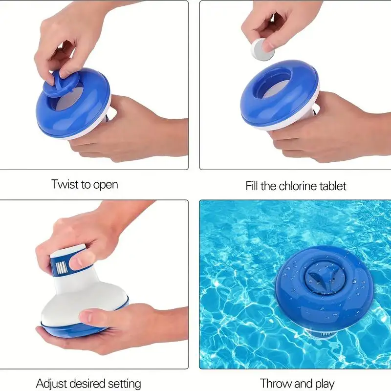 Swimming Pool Float Dispenser, Adjustable Flow Water Purification Float, Automatic Dispensing Box for Bath Disinfection Tablets thumbnail 5