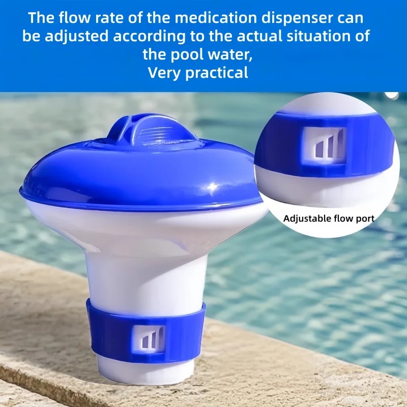 Swimming Pool Float Dispenser, Adjustable Flow Water Purification Float, Automatic Dispensing Box for Bath Disinfection Tablets thumbnail 2