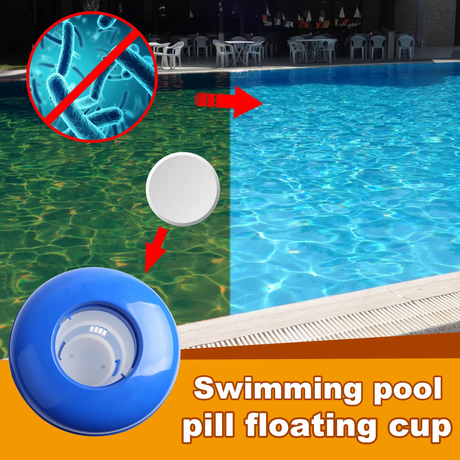 Swimming Pool Float Dispenser, Adjustable Flow Water Purification Float, Automatic Dispensing Box for Bath Disinfection Tablets thumbnail 4