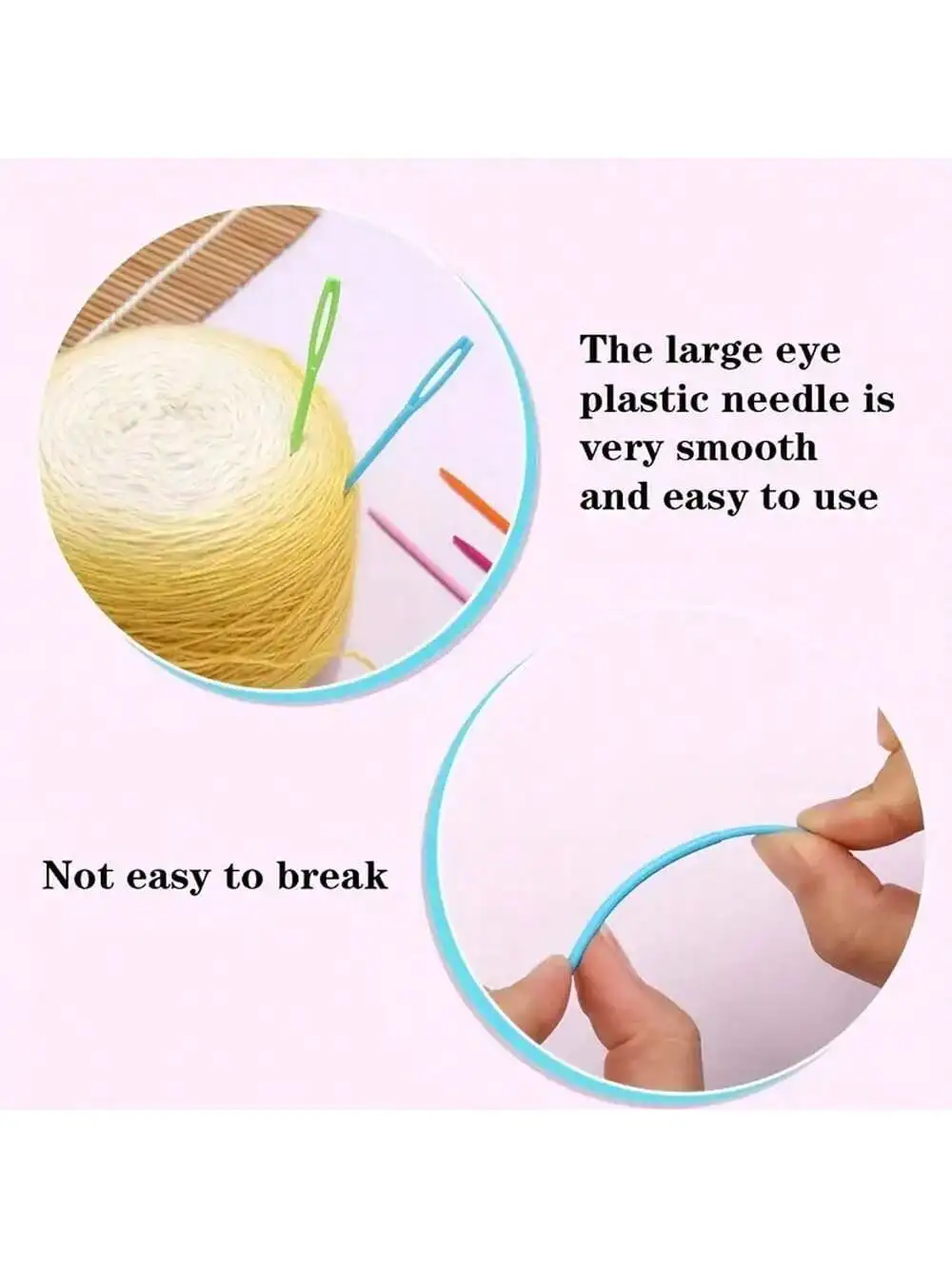 50PCS Plastic Needles Blunt Hand Sewing Needles for Yarn, Large Eye Darning Needles for Knitting Tapestry Embroidery & Threading thumbnail 4