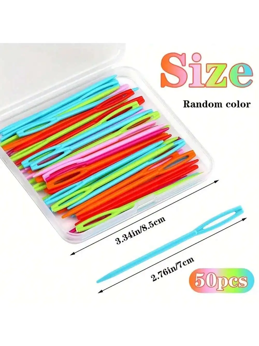 50PCS Plastic Needles Blunt Hand Sewing Needles for Yarn, Large Eye Darning Needles for Knitting Tapestry Embroidery & Threading thumbnail 2