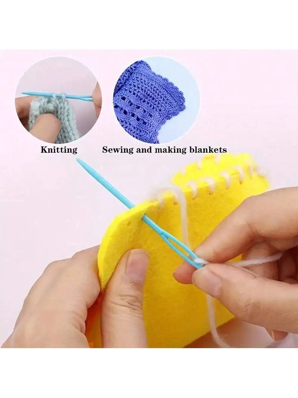 50PCS Plastic Needles Blunt Hand Sewing Needles for Yarn, Large Eye Darning Needles for Knitting Tapestry Embroidery & Threading thumbnail 5