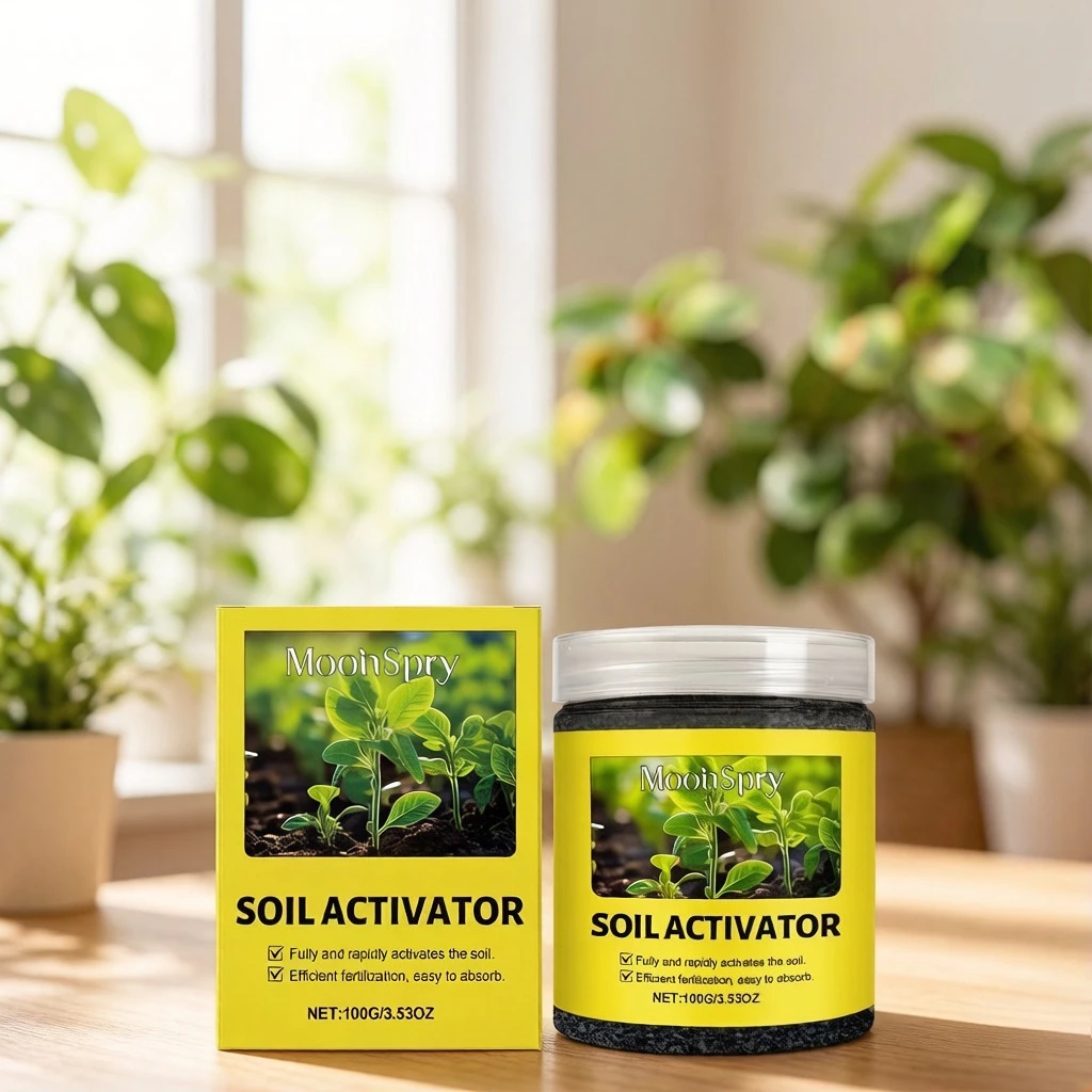Home garden soil activator, loosens soil, provides plant nutrients and trace elements, aquatic plant fertilizer