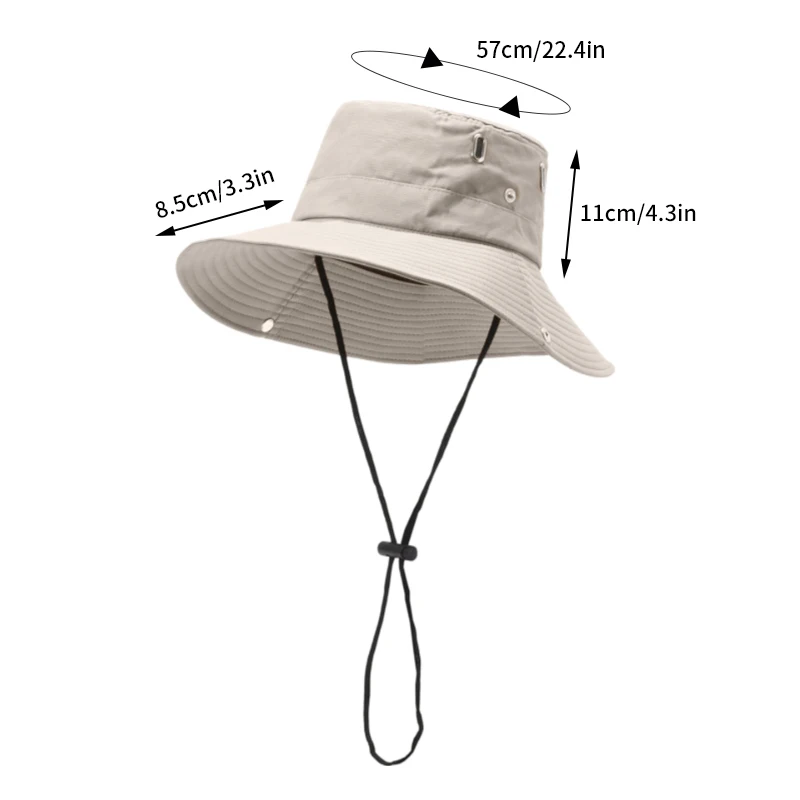 Outdoor Fishing Sun Protection Bucket Hat Waterproof Wide Brim Sun Caps Summer Hiking Climbing Beach Fisherman Sun Caps thumbnail 6