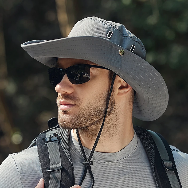 Outdoor Fishing Sun Protection Bucket Hat Waterproof Wide Brim Sun Caps Summer Hiking Climbing Beach Fisherman Sun Caps thumbnail 4