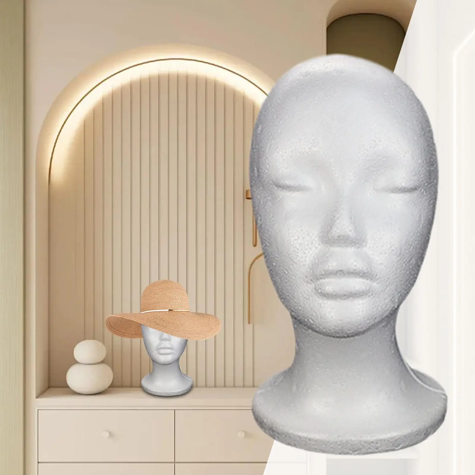 Foam Mannequin Head High-end Hat Wig Display Stand Foam Mannequin Model For Displaying Hats Scarves And Headphones thumbnail 2