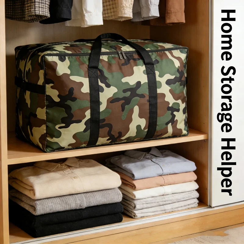 Large Camouflage Storage Bag Waterproof Heavy Duty Duffel for Camping Travel Home Organization thumbnail 3