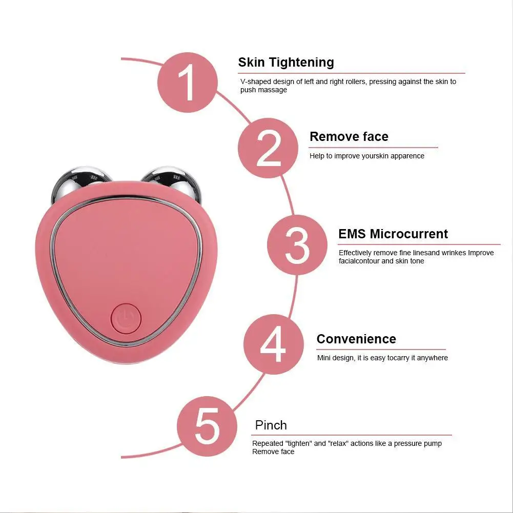 EMS Microcurrent Face Lift Massager Roller Beauty Instrument for Skin Tightening, Rejuvenation & Sculpting Mini Facial Device thumbnail 3
