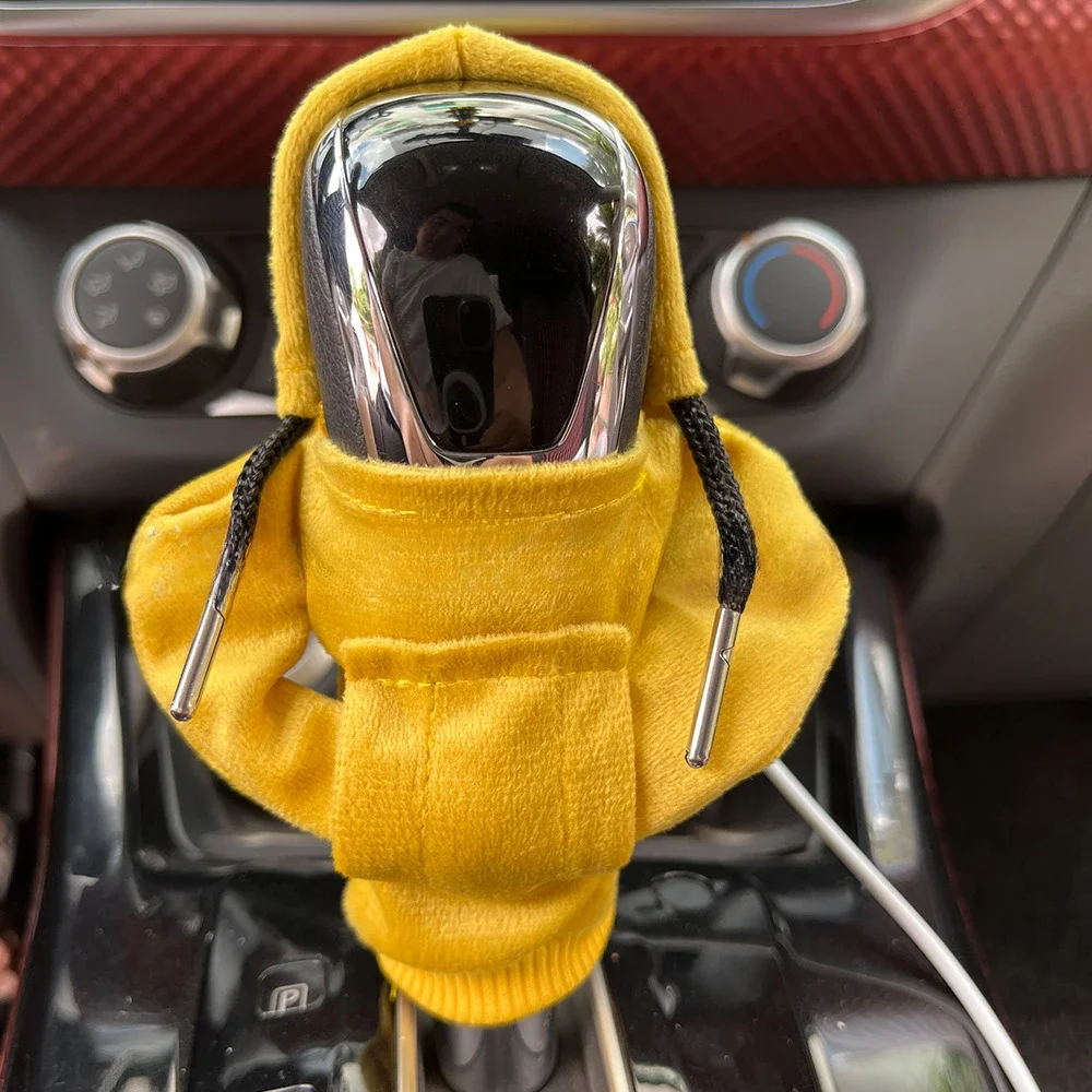Universal Fashion Hoodies Car Gear Shift Knob Cover Manual Handle Gear Shift Decor Hoodie Covers Car Interior Accessories thumbnail 6