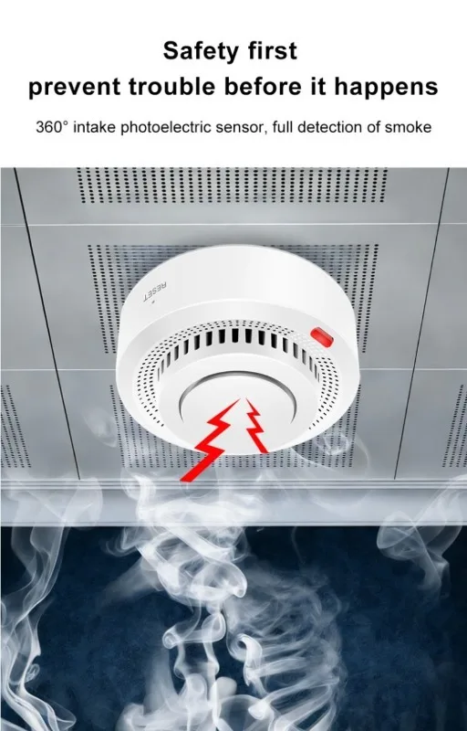 EWelink Zigbee Smart Smoke Alarm Battery Powered Ideal for Hotels and Homes Remote Control Compatible with Alice and Google Home thumbnail 3