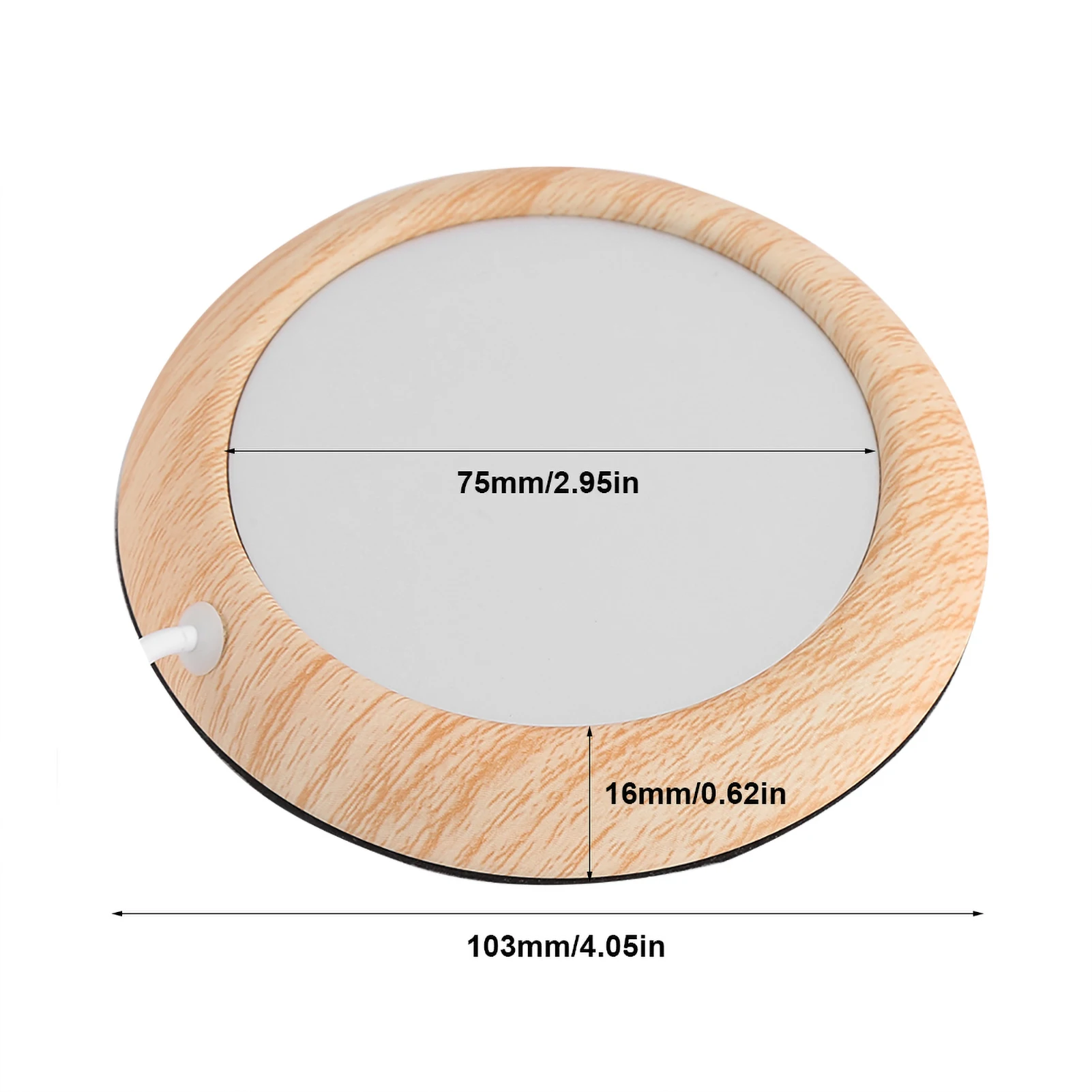 USB Wood Grain Cup Warmer Heat Beverage Mug Mat Coffee Heater Pad Bright Wood Grain thumbnail 6