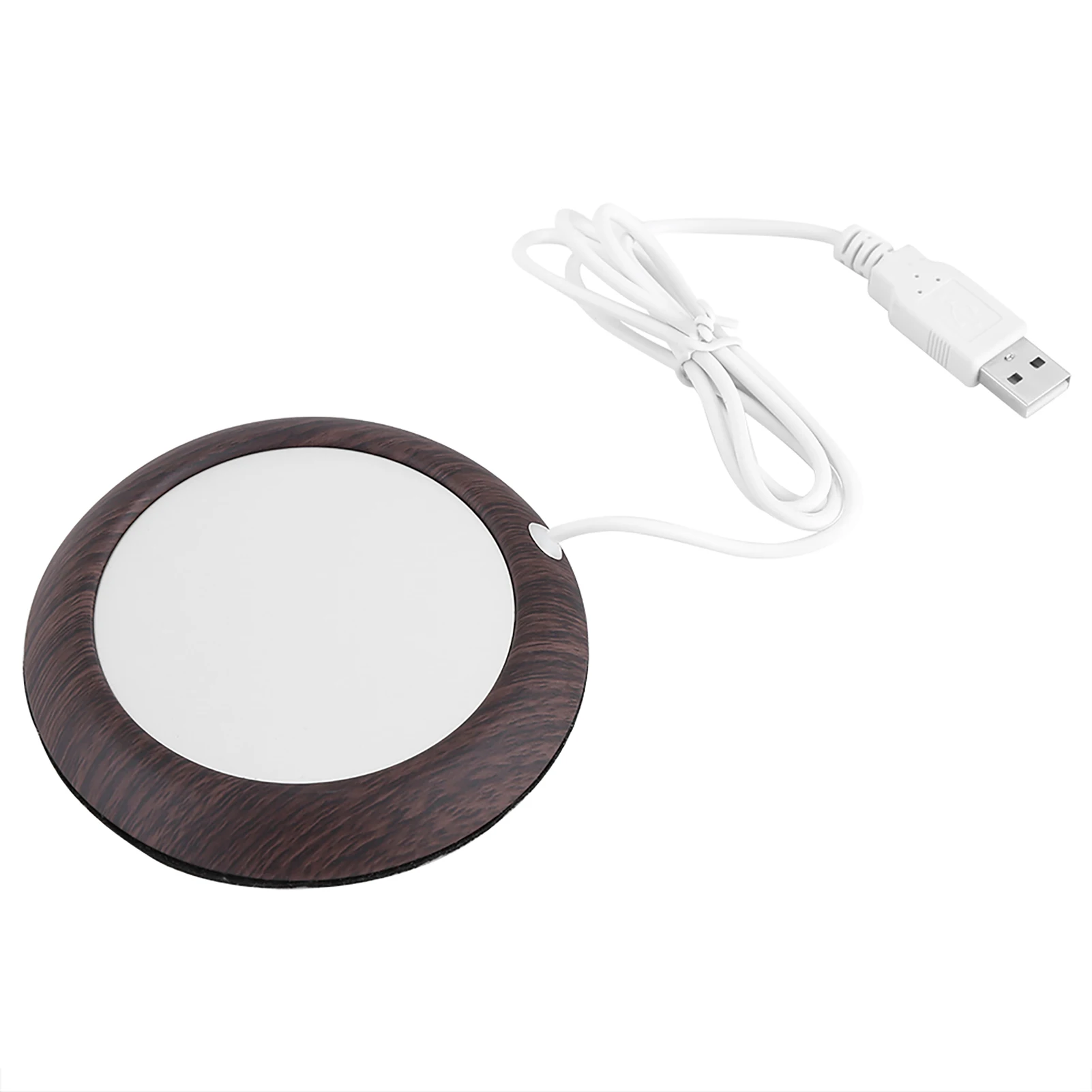 USB Wood Grain Cup Warmer Heat Beverage Mug Mat Coffee Heater Pad Bright Wood Grain thumbnail 4