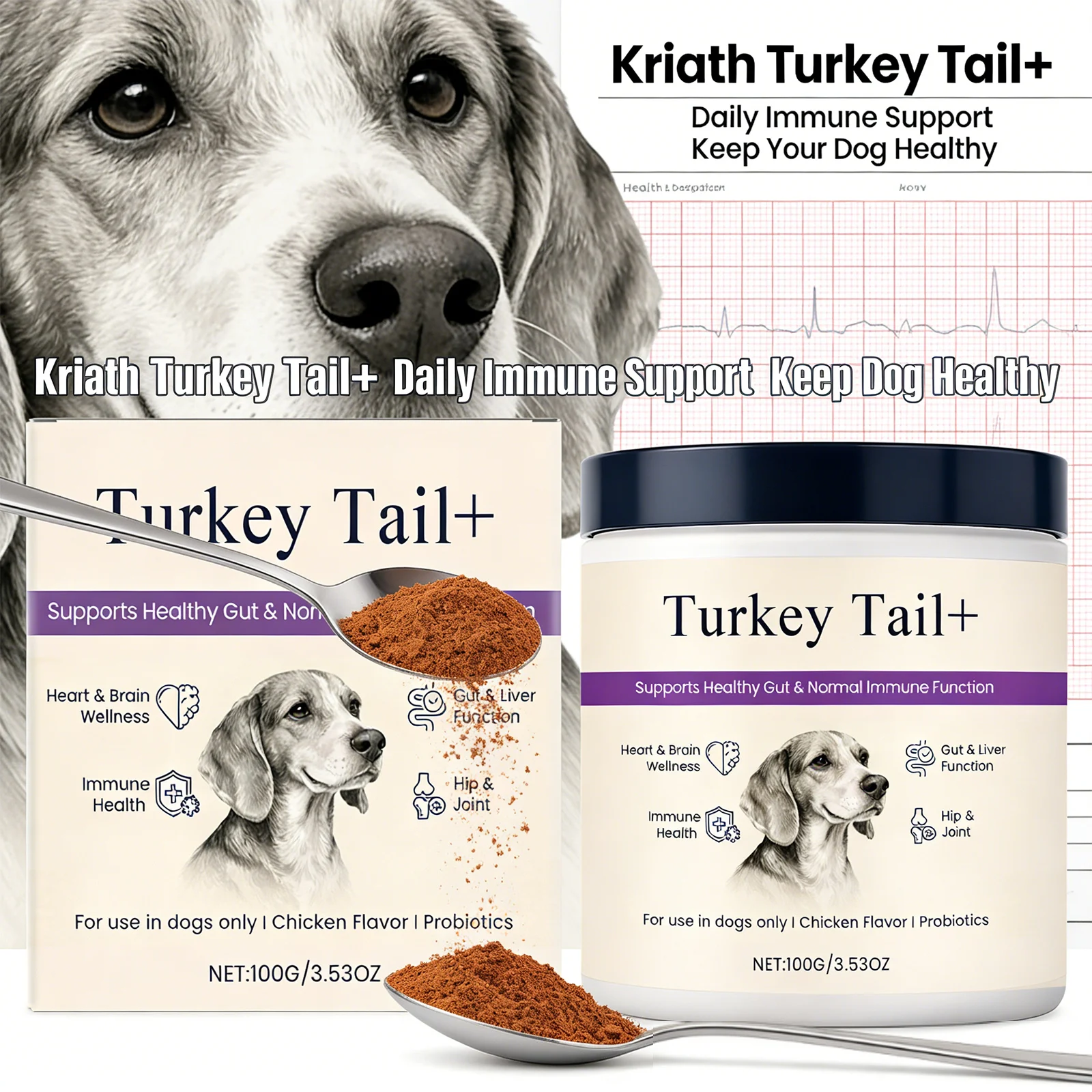 Kriath Pet Nutrition Powder Support Heart Health Promoting Intestinal Digestion Function Protect Joints Normal Lmmune Function thumbnail 6