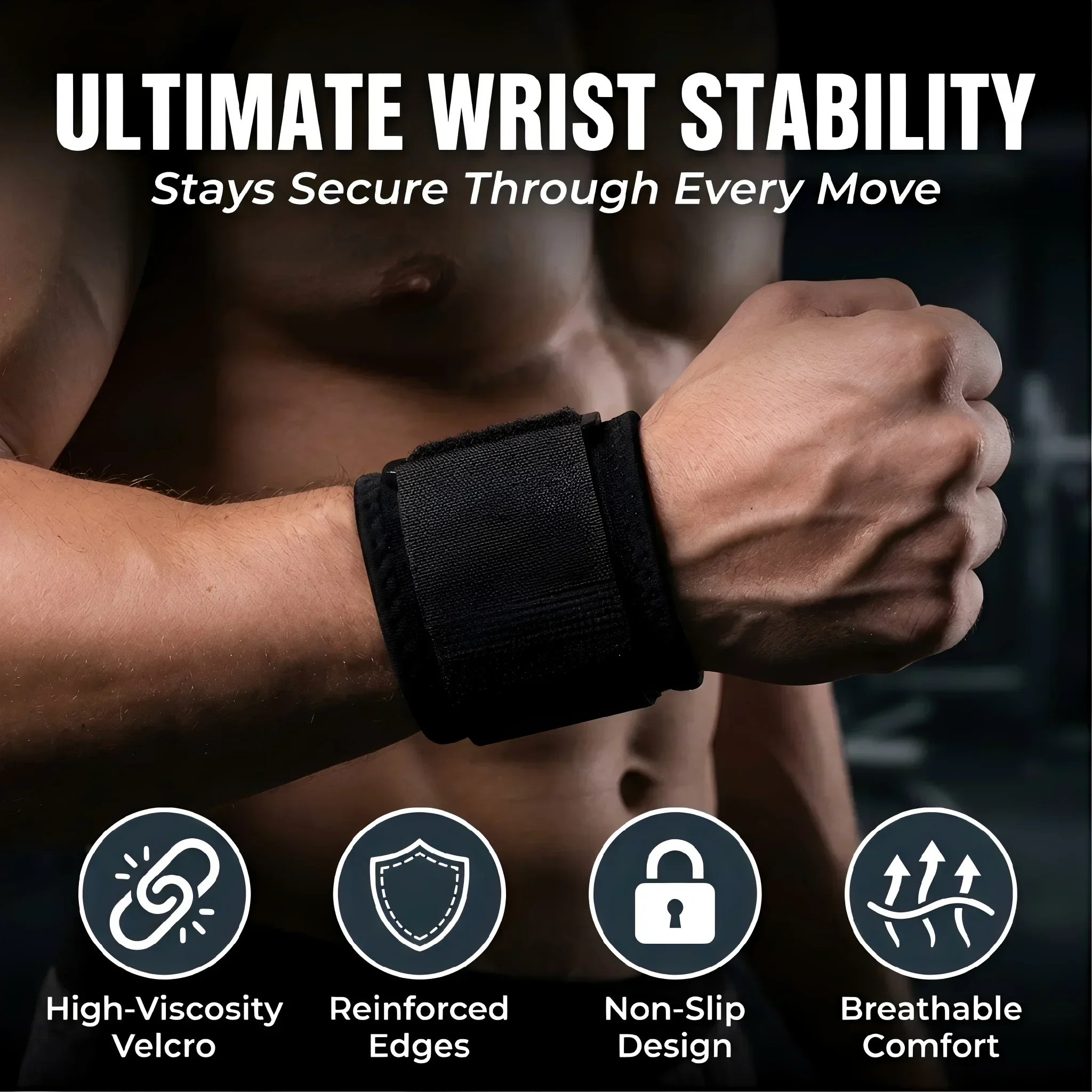 Wrist Support Brace Wrist Stabilizer Adjustable Wrist Bandages Protector Left/Right Hand Wrist Wraps Fitness Office Pain Relief thumbnail 5