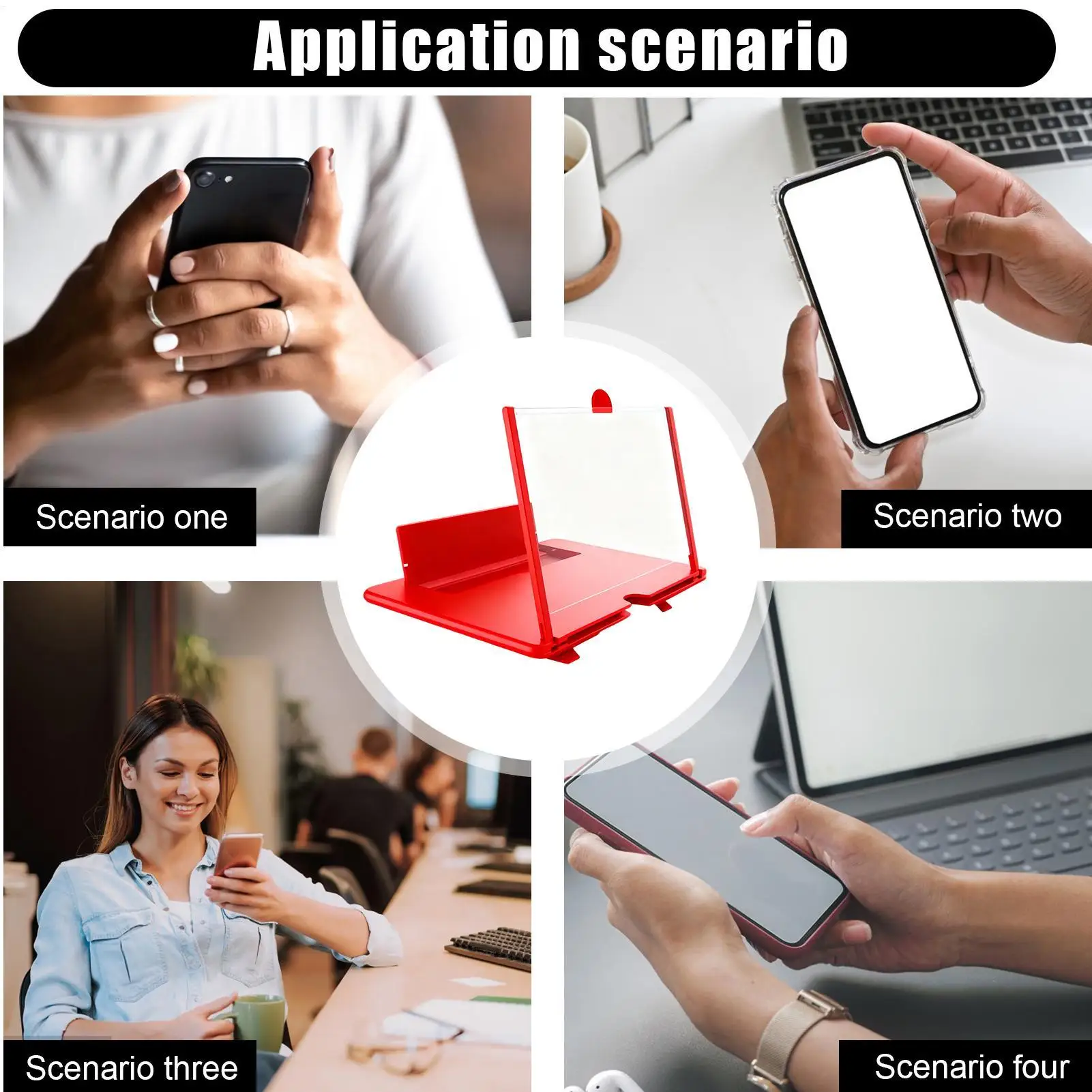 Mobile Phone Screen Magnifier Foldable 3D HD Magnifying Projector Screen Magnifier Pull-out Lazy Phone Stand for Video Watching thumbnail 6