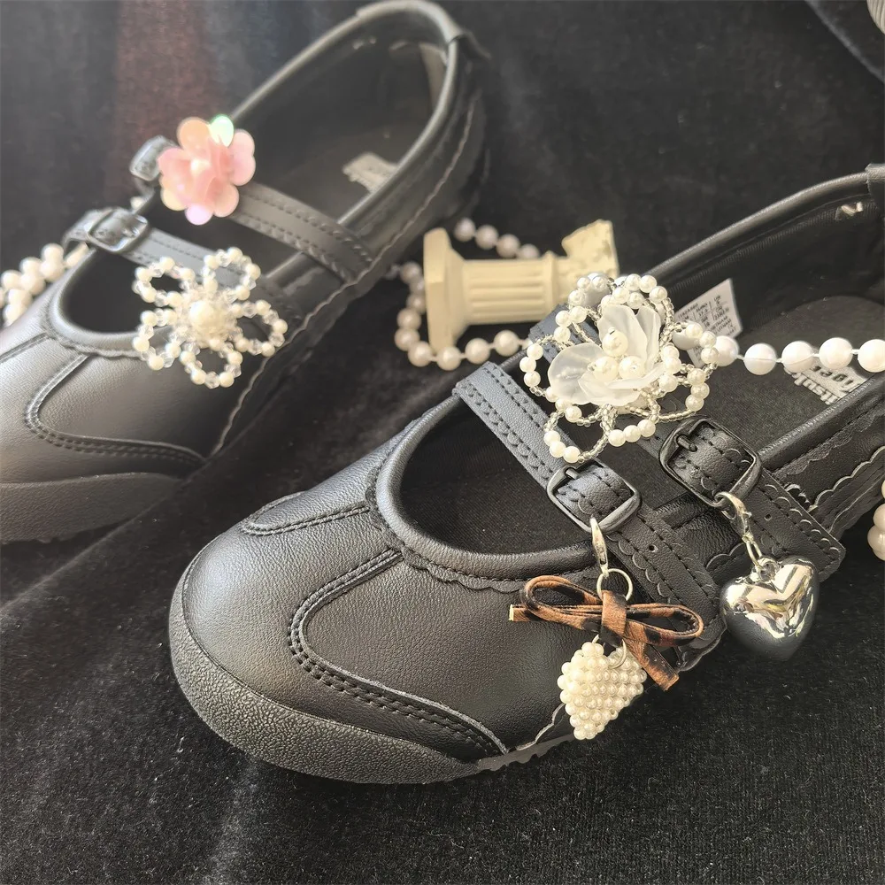 1PC NEW Ballet Style Pearl Bow Heart Shoe Clips Removable Charm for Mary Jane Sneakers Flat Shoes Decorative Accessory thumbnail 3