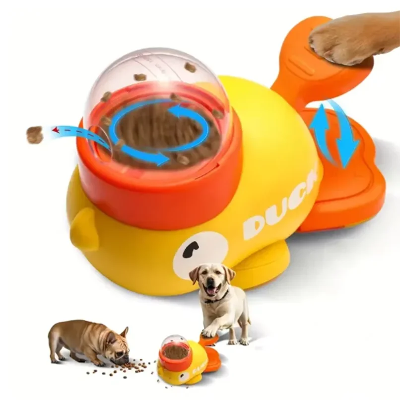 Dog, cat, pet feeder, little yellow duck, interactive puzzle dog feeding machine, puppy, missing food toy, anti-slip bottom thumbnail 3