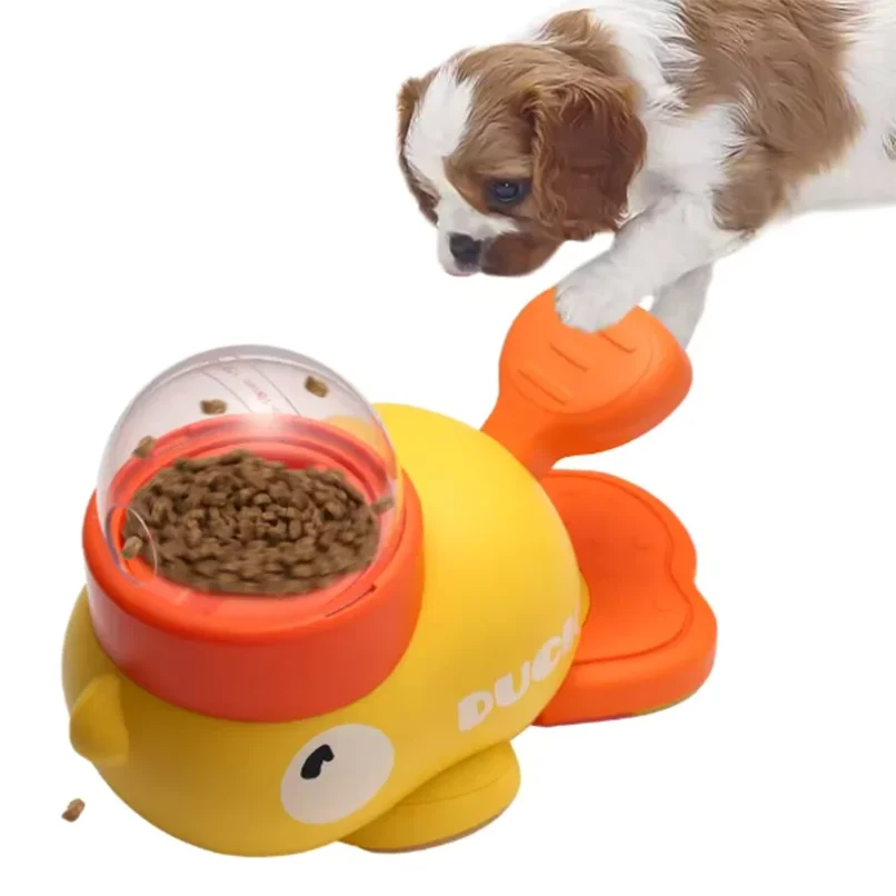 Dog, cat, pet feeder, little yellow duck, interactive puzzle dog feeding machine, puppy, missing food toy, anti-slip bottom thumbnail 4