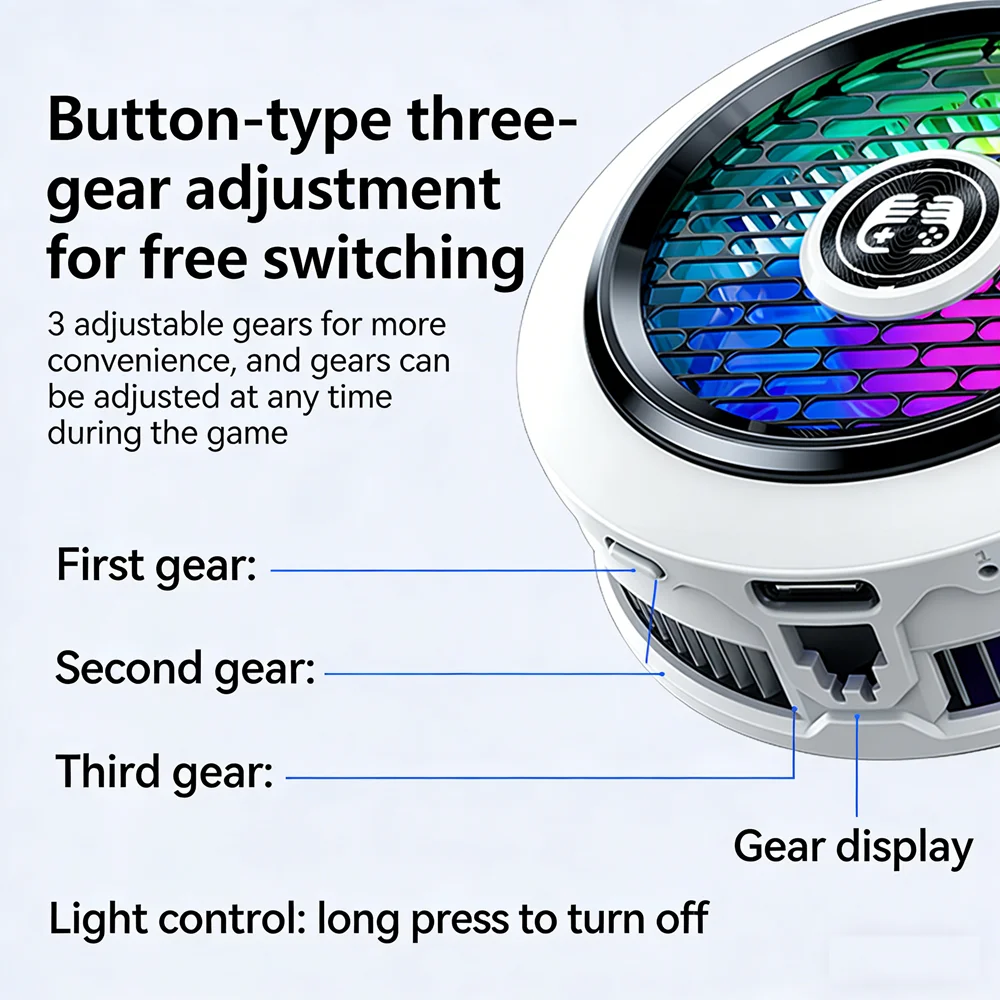 FS27 Semiconductor Phone Cooler Stylish Design Powerful Cooling Adjustable Power Magnetic Clip 2 in 1 for Mobile Gaming thumbnail 6