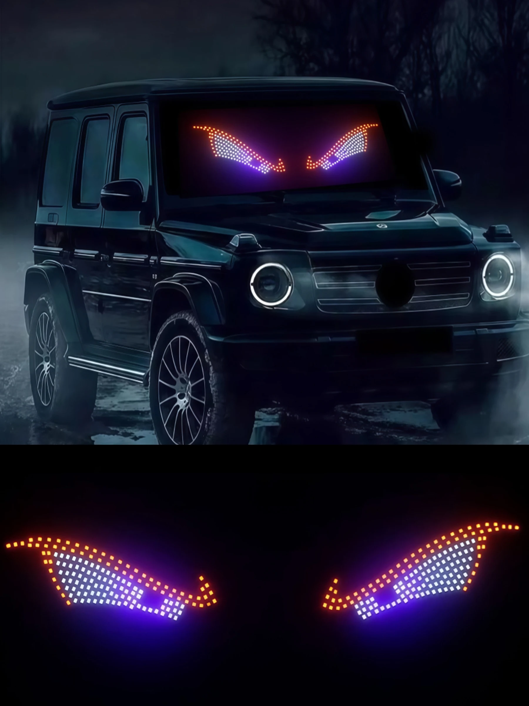 Car Demon Eye LED Decorative Lights Customization  11 Modes, USB Rear Window thumbnail 4