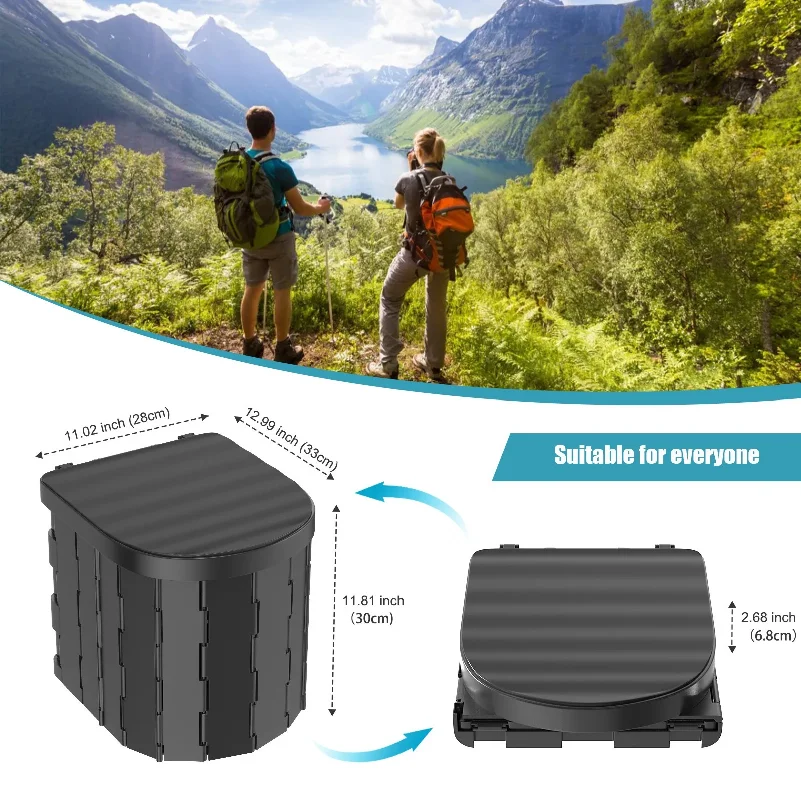 Folding Toilet, Portable, Collapsible, Anti-Odor Storage Box, Car Toilet, Adult Self-Driving Travel Emergency Toilet thumbnail 2