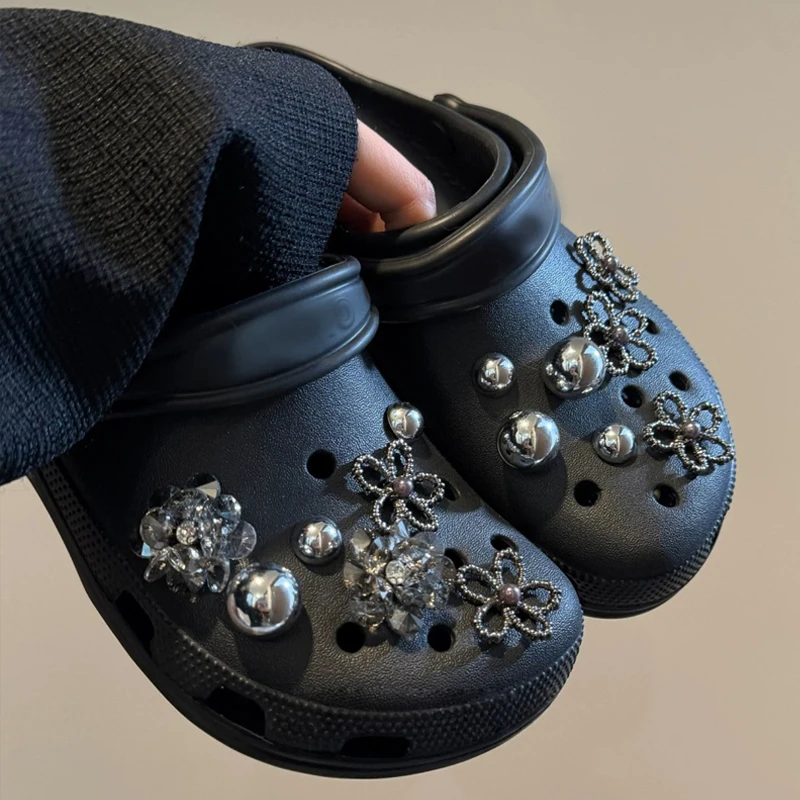 New Set Women Retro Ballet Shoes Charms Fashion Simple Flower Shoe Charms Pack DIY Metal Flower Shoe Decorations 1Set thumbnail 2