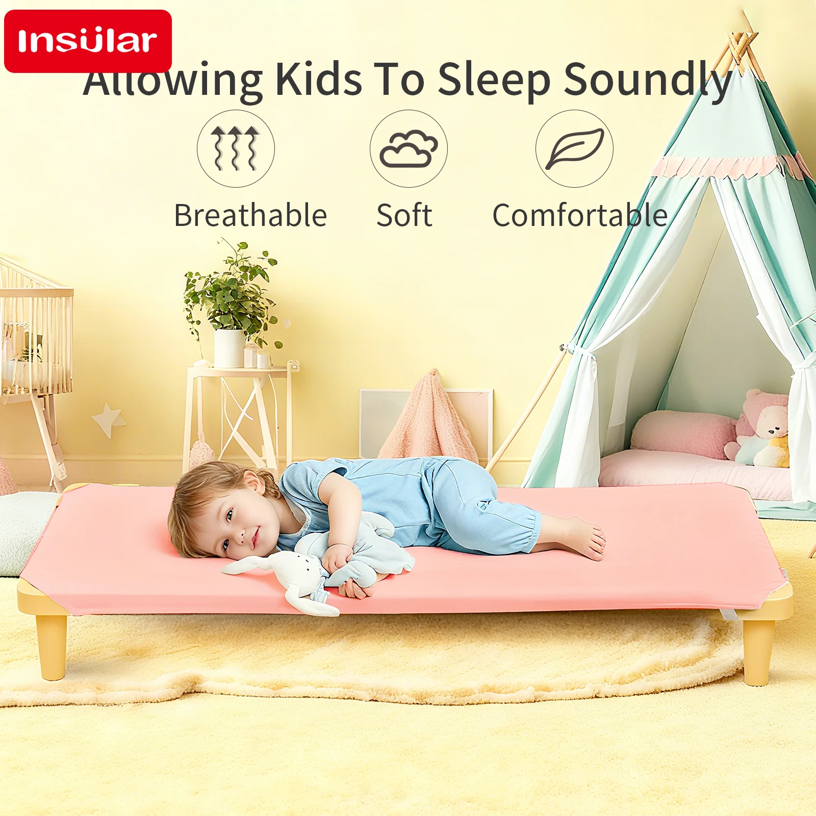 Kids Go out Nap Cot Cover 51*23inch Child Bed Sheet Portable Kindergarten Fitted Sheet Loose Tight String 4-corner Rubber Bands thumbnail 4
