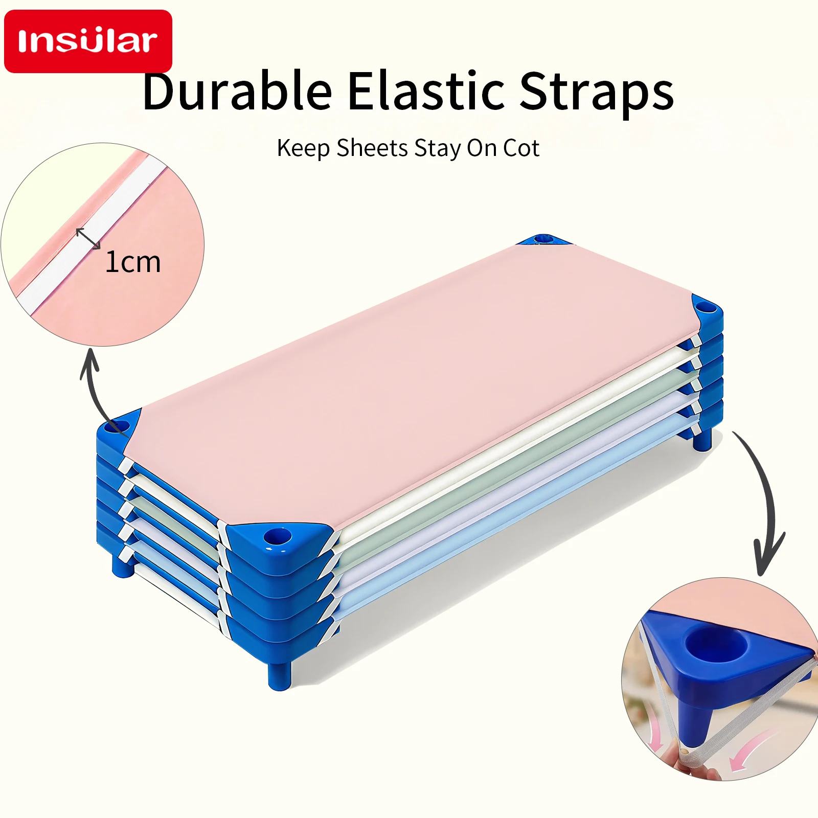 Kids Go out Nap Cot Cover 51*23inch Child Bed Sheet Portable Kindergarten Fitted Sheet Loose Tight String 4-corner Rubber Bands thumbnail 3