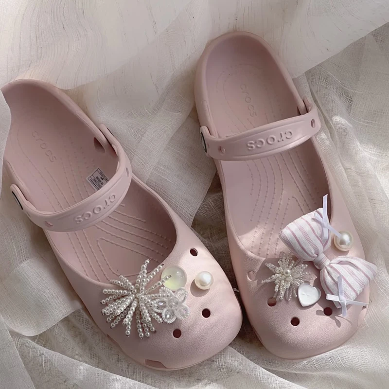 New DIY Shoe Charms Set Women Retro Ballet Shoes Charms Pack Fashion Flowing Ballet Shoe Decorations 1Set thumbnail 5