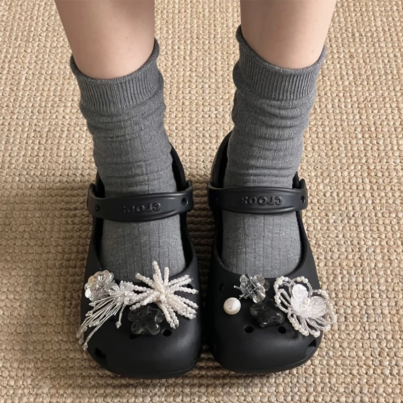 New DIY Shoe Charms Set Women Retro Ballet Shoes Charms Pack Fashion Flowing Ballet Shoe Decorations 1Set thumbnail 6