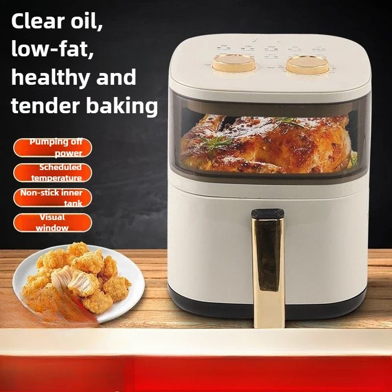 Multifunctional Visual Air Fryer Household Large-capacity Electric Oven Smart French Fry Machine Oil-free 360° Cycle Heating