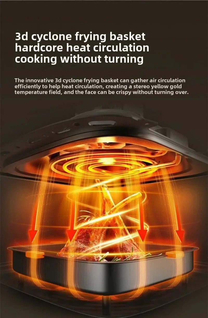 Multifunctional Visual Air Fryer Household Large-capacity Electric Oven Smart French Fry Machine Oil-free 360° Cycle Heating thumbnail 2
