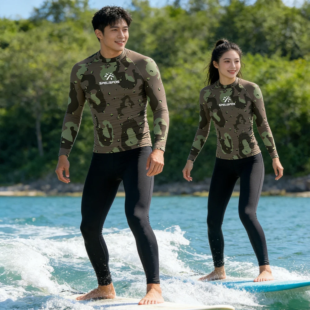 Rash Guard UPF50+ Men's and Women's Long Sleeve Surfing Shirt Luxury Beachwear Sailing Top Wear for Water Sport Fishing Touring