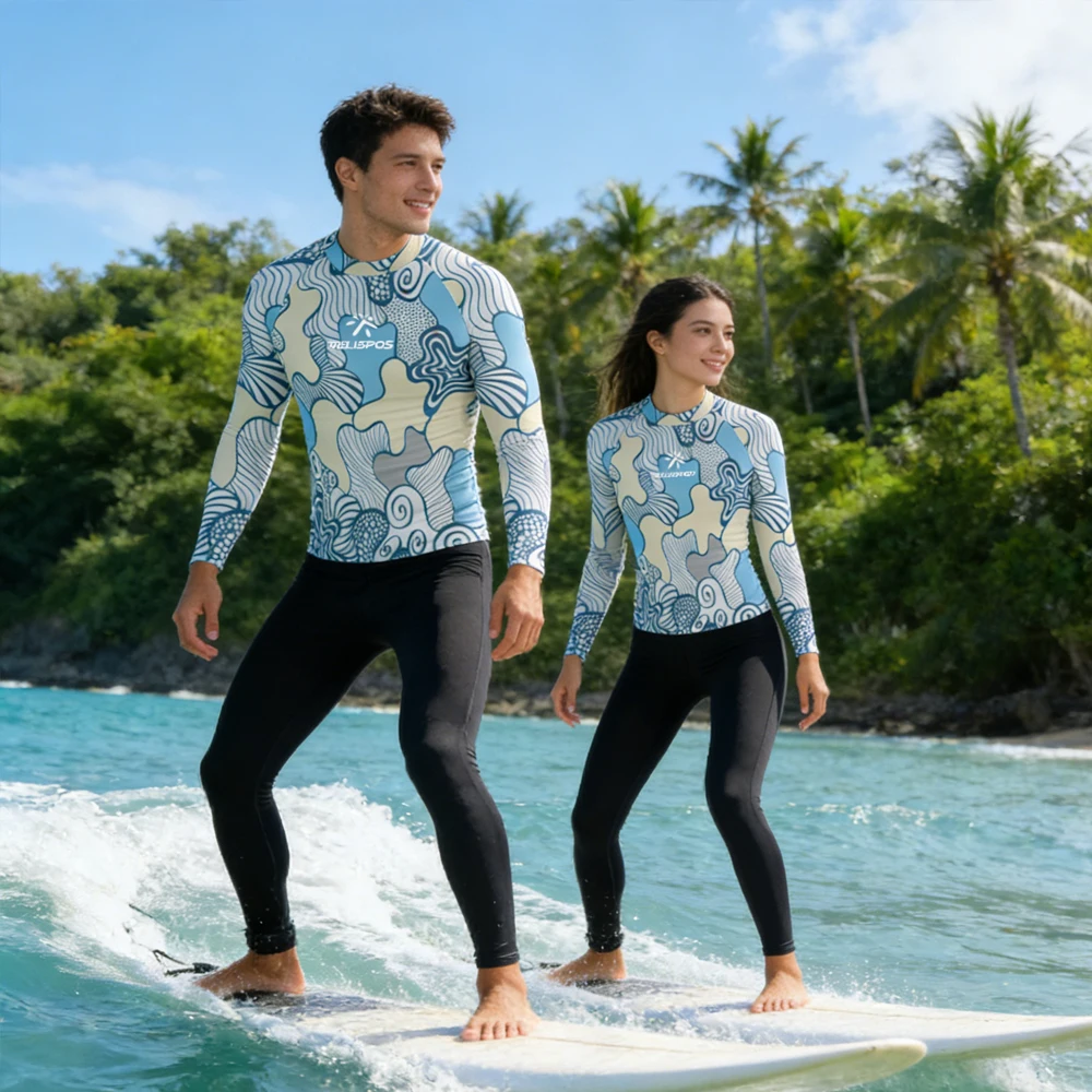 Rash Guard UPF50+ Men's and Women's Long Sleeve Surfing Shirt Luxury Beachwear Sailing Top Wear for Water Sport Fishing Touring thumbnail 2