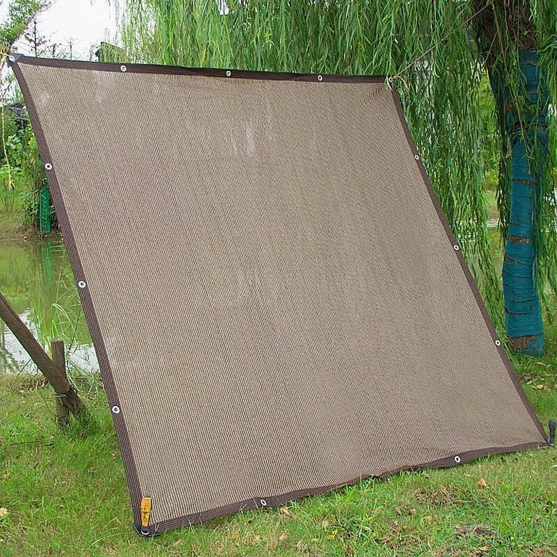 4x4m Awning Tent Shade Membrane Outdoor Camping UV Protection Shade Sail Sun Shade Net Car Tent Beach Privacy Sunscreen Mesh thumbnail 5