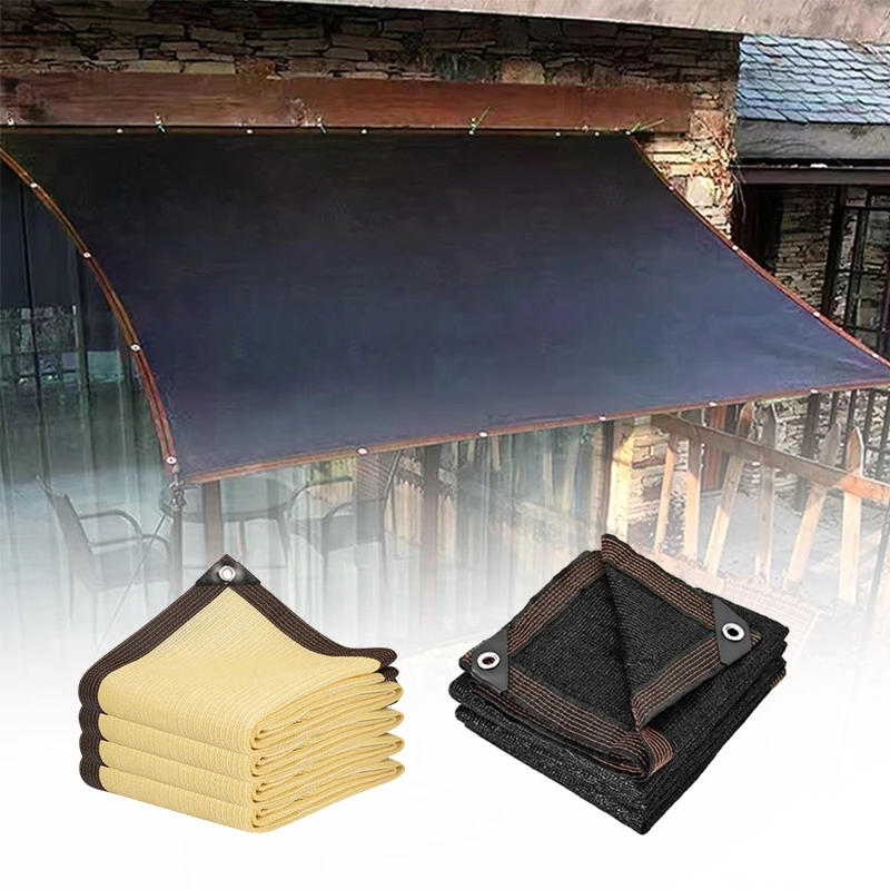 4x4m Awning Tent Shade Membrane Outdoor Camping UV Protection Shade Sail Sun Shade Net Car Tent Beach Privacy Sunscreen Mesh thumbnail 3