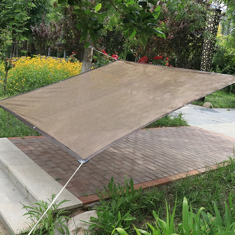 4x4m Awning Tent Shade Membrane Outdoor Camping UV Protection Shade Sail Sun Shade Net Car Tent Beach Privacy Sunscreen Mesh thumbnail 6