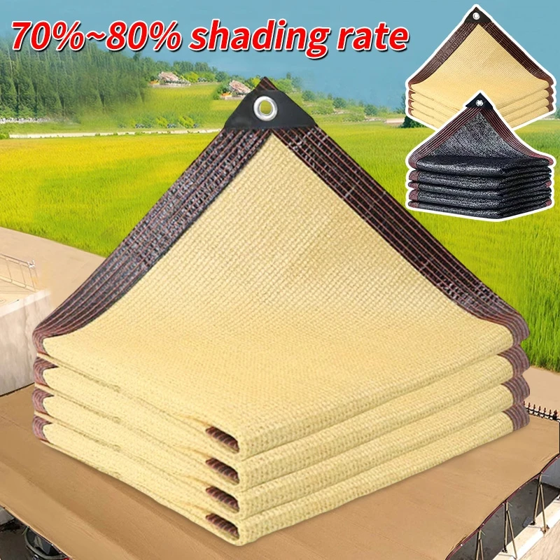 4x4m Awning Tent Shade Membrane Outdoor Camping UV Protection Shade Sail Sun Shade Net Car Tent Beach Privacy Sunscreen Mesh thumbnail 2