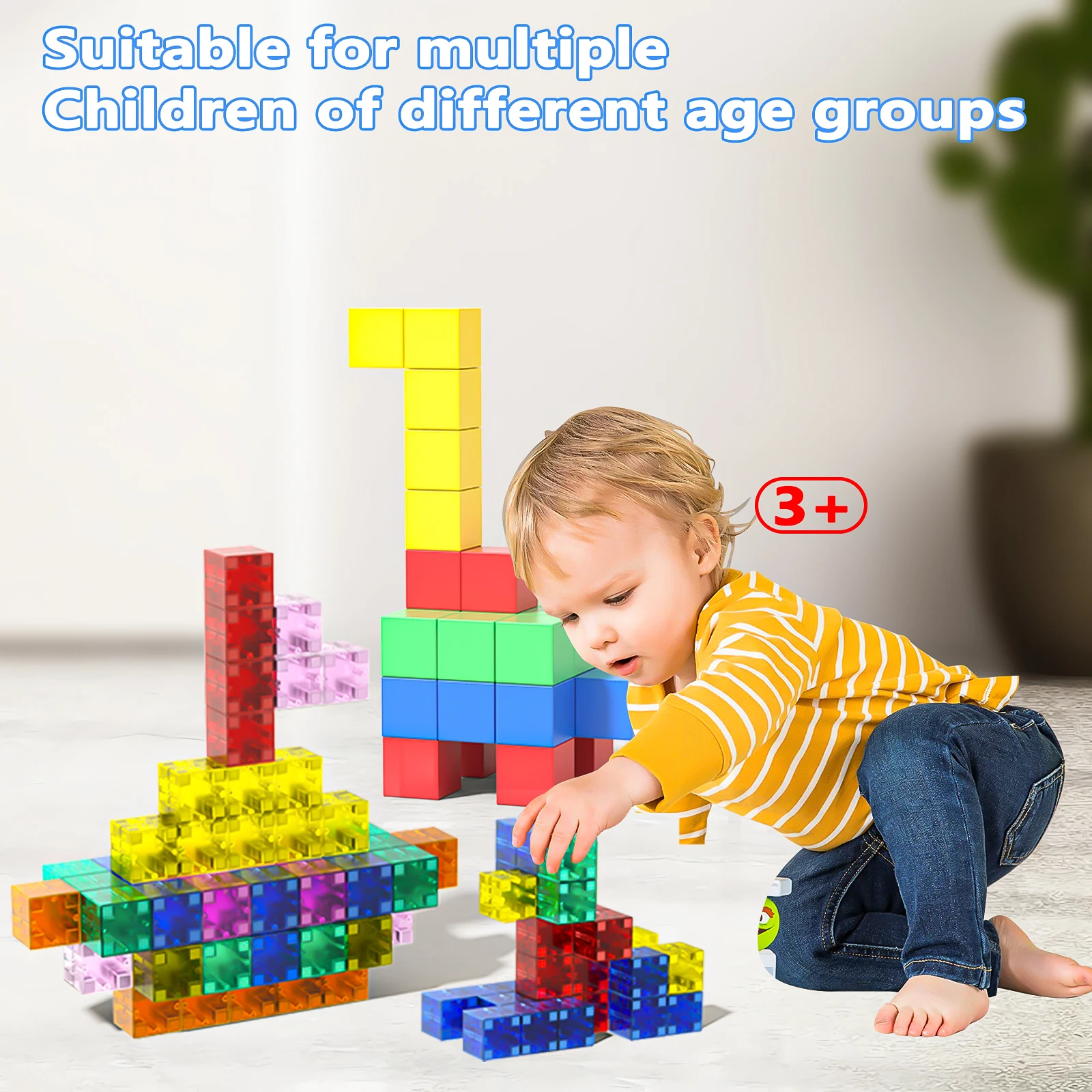 Magnetic Cubes Building Blocks Toys STEM Educational Construction Play Sensory Learning For Toddlers Kids Early Development thumbnail 3
