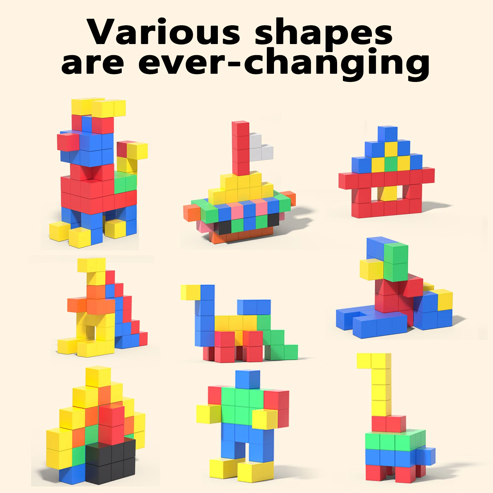Magnetic Cubes Building Blocks Toys STEM Educational Construction Play Sensory Learning For Toddlers Kids Early Development thumbnail 2