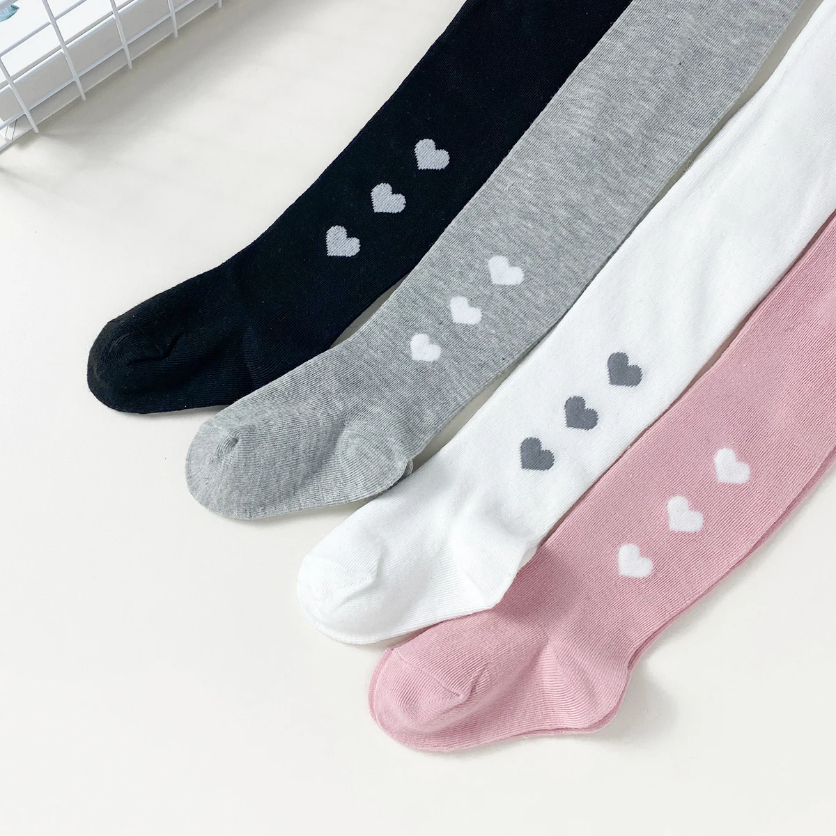4 PCS Four-Season Solid Medium Thickness Baby Toddler Leggings Socks – Children Girl Kid Tights for School, Performance & Daily thumbnail 2